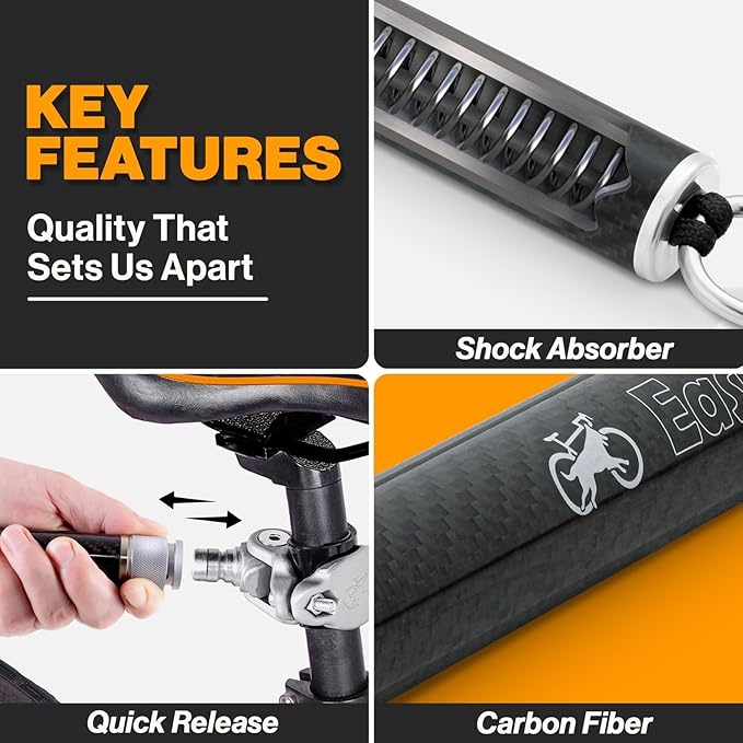 V2.0-180° Rotating Dog Bike Leash - with Shock Absorbers and Quick Attach Mechanism | Carbon Fiber | Detachable, Adjustable for The Smoothest Ride- Patent Pending (Magenta)