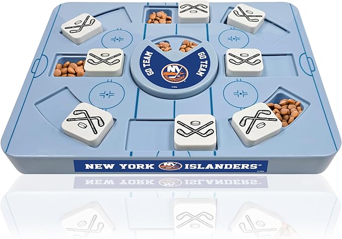 Pets First NHL New York Islanders Large Puzzle Toy, New Size, Interactive Dog Treat & Slow Feeding Toy