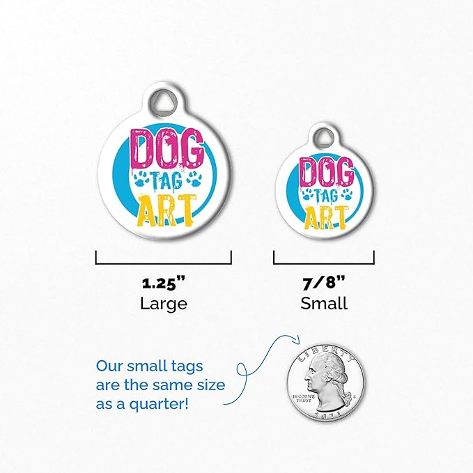 Dog Tag Art Halloween Zombie Custom Pet ID Tag for Dogs and Cats, Personalized Dog Tag with Customized Identification Information, Zombie Response K9 Camo Pink, Large (1.25" Diameter)