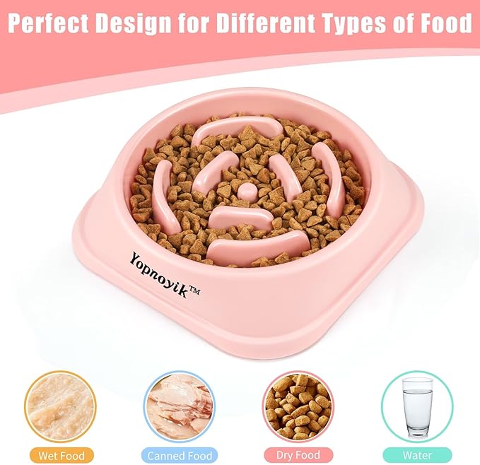 Slow Feeder Dog Bowls for Healthy Eating, Non-Slip and Anti-Choking Design, Reduces Bloating & Overeating for Large Dogs, Easy to Clean