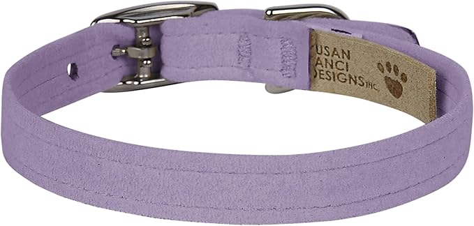 Susan Lanci Designs Ultrasuede Premium Dog Collar, Lavender, X-Small