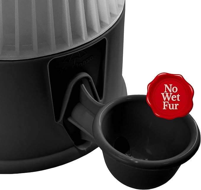 No Spill Pet Water Dispenser for Dogs and Cats, 67.6oz Gravity-Fed Water Bowl with Slow Drinking Design to Prevent Wet Fur, BPA-Free Polypropylene, Vida Mansa (Clear Black)