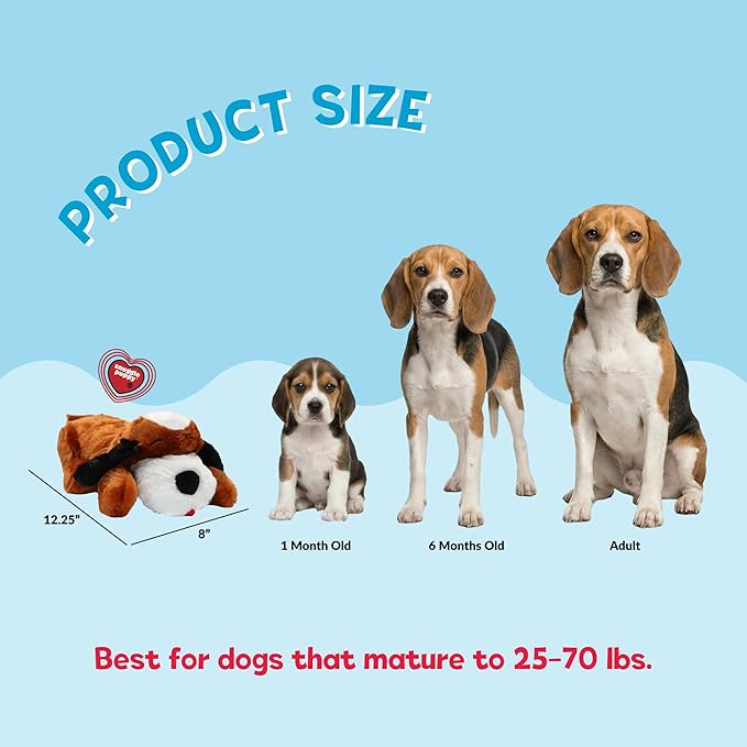 Original Snuggle Puppy Heartbeat Puppy Toy - Heartbeat Puppy for Dogs - Pet Anxiety Relief and Calming Aid - Comfort Dog Toy - Behavioral Training and Sleep Aid Cuddle buddy - Crate Training Essential