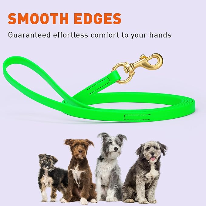 Viper K9 Biothane Working Dog Leash Waterproof Lead for Tracking Training Schutzhund Dog Sport & Search - Odor-Proof Long Line with Solid Brass Snap for Puppy Medium Large 5/8" x 10ft Tropical Green