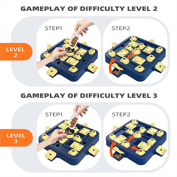 KADTC Dog Chess Puzzle Toys, 3-in-1 Interactive Treat Game & Boredom Buster, Mentally Stimulating Enrichment Food Toy for Small/Medium/Large Dogs