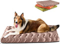 Orthopedic Dog Bed Outdoor Waterproof Dogs Crate Bed for Large Medium Small Dogs, Washable Cooling Dog Bed Mat with Removeable Cover & Memory Foam（30" x 20", Beige