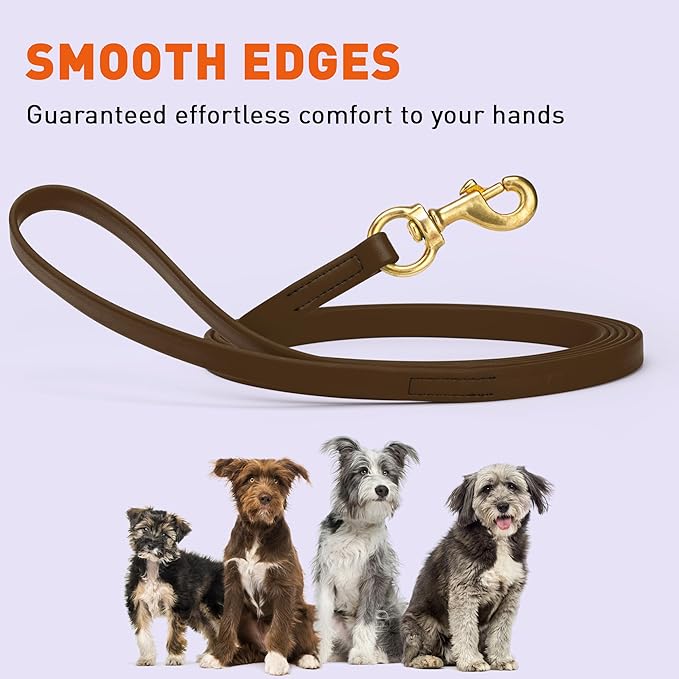 Viper Biothane K9 Working Dog Leash Waterproof Lead for Tracking Training Schutzhund Odor-Proof Long Line with Solid Brass Snap for Puppy Medium and Large Dogs, 33ft Dark Chocolate Brown