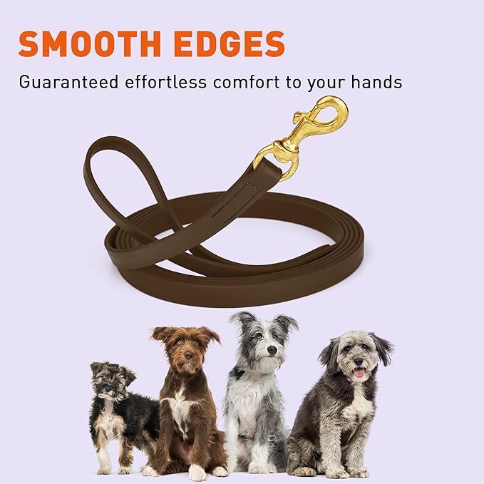 Viper Biothane K9 Working Dog Leash Waterproof Lead for Tracking Training Schutzhund Odor-Proof Long Line with Solid Brass Snap for Puppy Medium and Large Dogs, 33ft Dark Chocolate Brown
