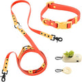 WLK1004A-5SET Luna Small 8FT Adjustable 6-in-1 Waterproof Hands-Free Leash and Collar with LED Flashlight, Bag Dispenser, and Poop Bag Holder, Aperol