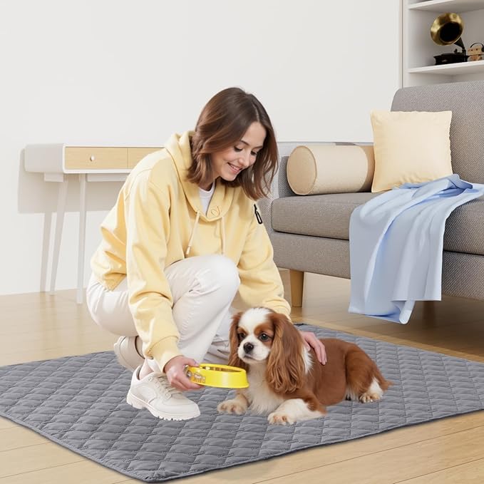 Smiry Waterproof Dog Bed Cover Blanket, Soft Reversible Pet Blanket, Washable Leakproof Cats Dogs Couch Cover for Sofa, Couch, Furniture (82x120 Inch, Grey/Dark Grey)