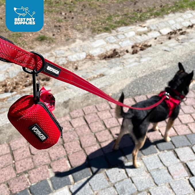 Best Pet Supplies 2-Pack Dog Poop Bag Holder Leash Attachment, Color, Reusable Mesh Dispenser Pouch for Travel, Walking, Park, and Outdoor Use, Soft and Durable with Clip-On - Mesh Baby Blue