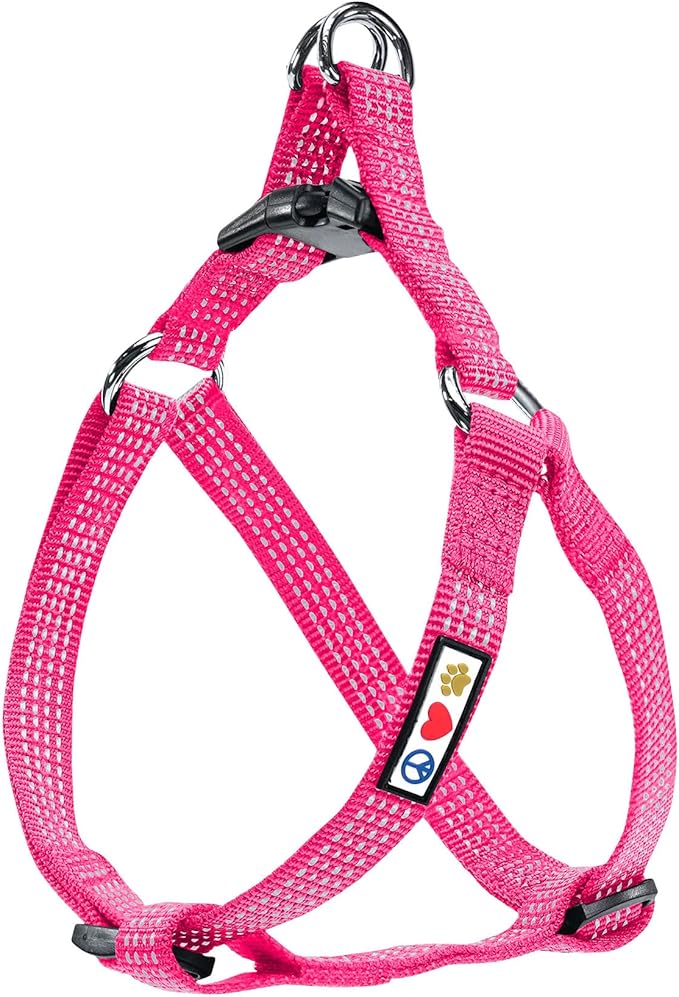 Pawtitas Reflective Step-in Dog Harness – Adjustable No-Pull Vest for Puppies to Seniors, Safe & Comfortable, XS Pink