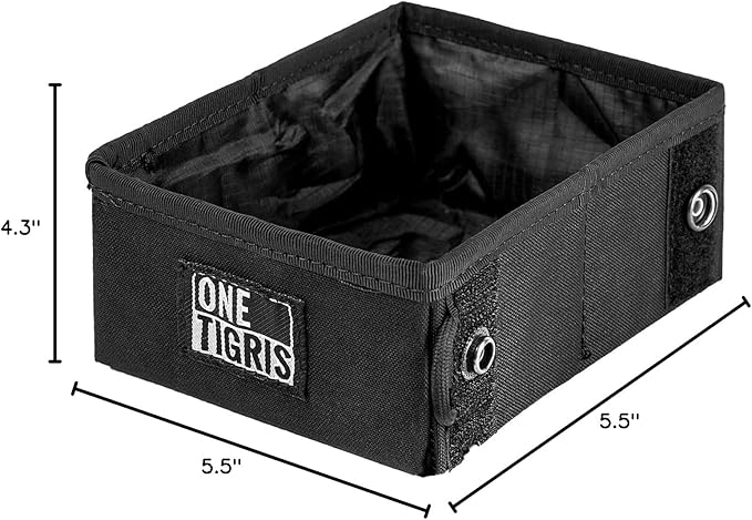 OneTigris Military Pet Bowl Collapsible 70 oz Treat Food & Water Holder for Small to Medium Puppy Dog