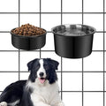 No Spill Water Bowl for Dogs, Sturdy Stainless Steel Dog Dishes 2 Pack with Dog Bowl Holder Hanging on Pet Cage Kennel Crate, Detachable Metal Food/Water Bowl Set for Medium/Large Dogs