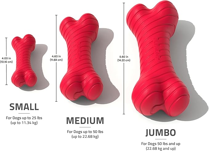 Playology Dog Toys | Dual Layer Bone Durable Chew Toy Bone for Dogs | Medium Beef Scented Toy - Easy to Clean and Made from Non Toxic Materials