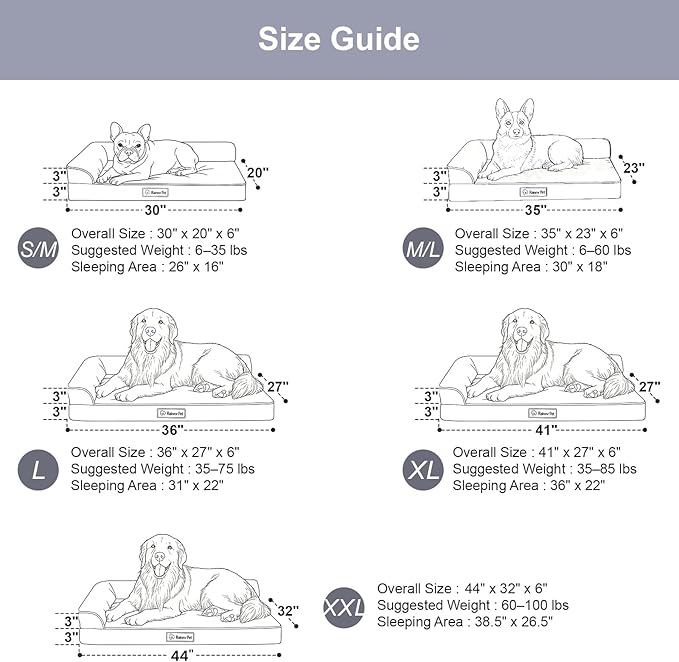 Orthopedic Dog Bed for Small and Medium Dogs, Memory Foam Pet Bed with Washable Removable Cover, Nonskid Bottom, Waterproof, for Indoor, Outdoor, Crate ＆ Car Use, 30x20x6 Inches, Brown Grey