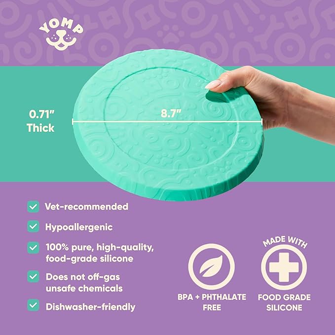 Yomp FetchFlyer Dog Frisbee – Interactive Flying Disc Toy for Soft and Medium Chewers - Outdoor Fetch Toy for Dogs – Made from Pet-Safe, Non-Toxic Silicone