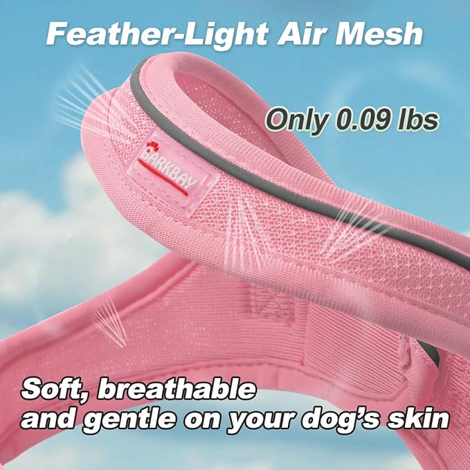 Dog Harness and Leash Set,Step in Small Sized Dog Harness,Soft Mesh,No-Chock,Reflective Adjustable,Secure with Hook & Loop Fastener,Puppy Vest for Small,Medium Dogs(Baby Pink,XS)