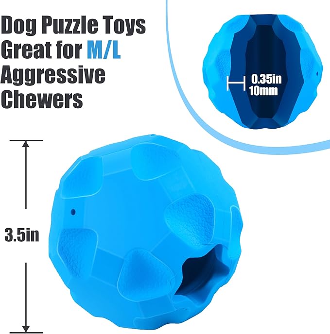 Treat Dispensing Dog Toys for Aggressive Chewers Large Breed, Rubber Balls for Dogs, Cognitive Dog Toys to Keep Them Busy, Dog Treat Toy Ball