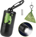 Dog Poop Bag Holder with Flashlight, USB Rechargeable, Doggie Waste Bag Dispenser for Leashes, Includes 1 Roll Extra Thick Bags, Clip & Holder - by PetIsay(Black)
