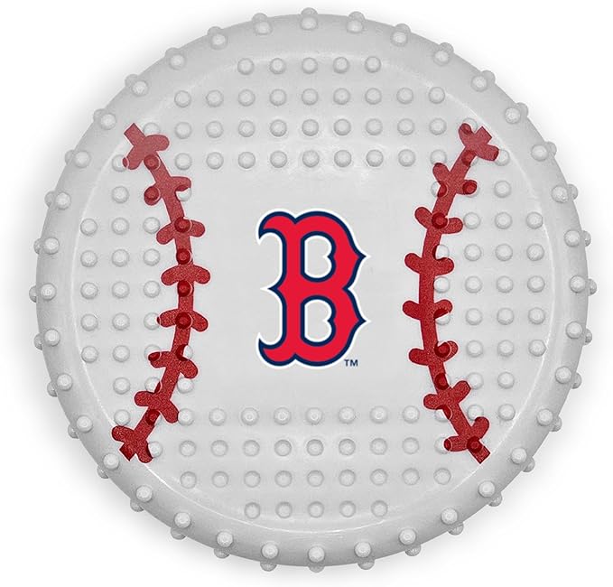 Pets First MLB Boston RED SOX Hard-Nylon Bacon-Flavored Baseball Chew Toy, Indestructible Dog and Cat Chewy Toy, Tug, Fetch Toy, Sporty Fun Toy for Dogs