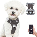 TagME No Pull Dog Harness with 2 Leash Clips,Lightweight & Visible for All-Day Walking, No Choke Pet Vest Includes AirTag Holder for Puppy,Black