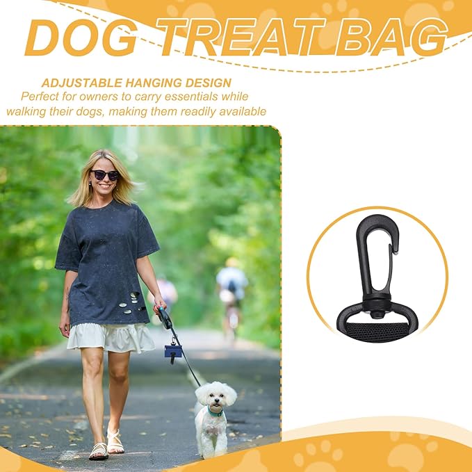 Dog Poop Bag Holder, Pet Waste Bag Dispenser Dog Treat Pouch with Clip Oxford Cloth Portable Reusable Easy Cleanup(2Pcs, Dark Green), Intended for Outdoor/Travel/Walking