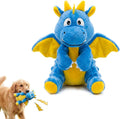 Squeaky Plush Dragon Dog Chew Toy - 8.3‘’X9‘’ Dog Toy for Small/Medium Dogs to Keep Pups Busy，Chewer Dog Toy with Crinkle Paper（Blue）