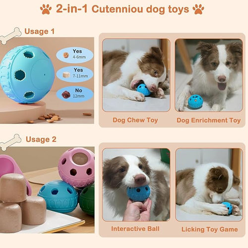 2 in 1 Interactive Dog Toy and Silicone Tray with Lid, Dog Enrichment Toys for Large Dogs 25-75 lbs, Freezable Dogs Chew Toy to Keep Them Busy, Frozen Treat Dispensing for Slow Food Training