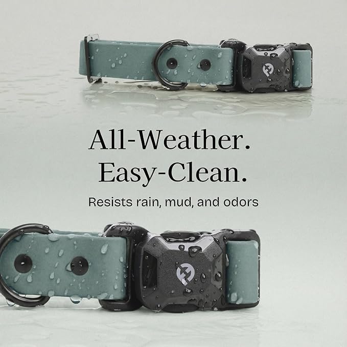 2026 New Edition, Fei & Eve PVC MagEase Dog Collar - Patented Magnetic Buckles | Fur-Safe | 450LB Escape-Proof | Adjustable Fit | Large (Glacier Green)