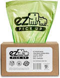 EZ Pick Up 1000 Count Dog Waste Poop Bags, Unscented Single Roll, Heavy Duty, Improved Thickness (Green - 1000ct)