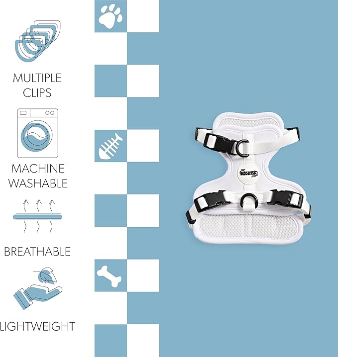HNS1000F Arlo Extra Small Adjustable Soft Padded No Pull Pet Harness with 3 Buckles and 3 Leash Clips, Seltzer
