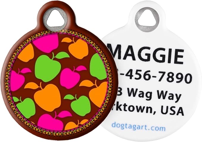 Dog Tag Art Lupine Pattern Candy Apple - Custom Pet ID Tag for Dogs and Cats
