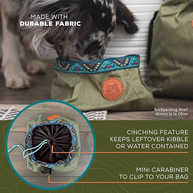 Wilderdog Backpacking Bowl - Holds Food & Water Up to 64oz - Pacific Blue