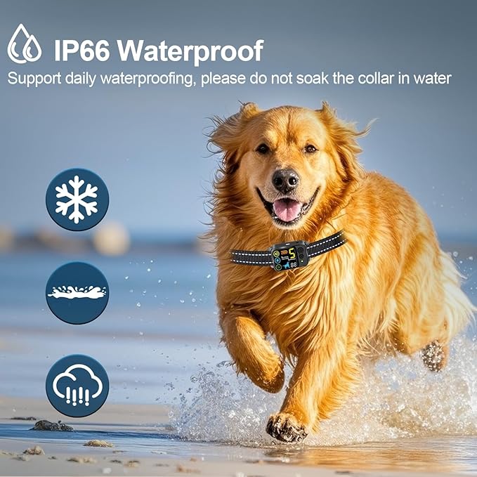 Citronella Bark Dog Collar [No Refill] Spray Dog Collar, with 5 Adjustable Sensitivity, Beep+Vibration+Spray 5 Working Modes Citronella Bark Collar, IP66 Waterproof Dog Spray Collar for L/M/S