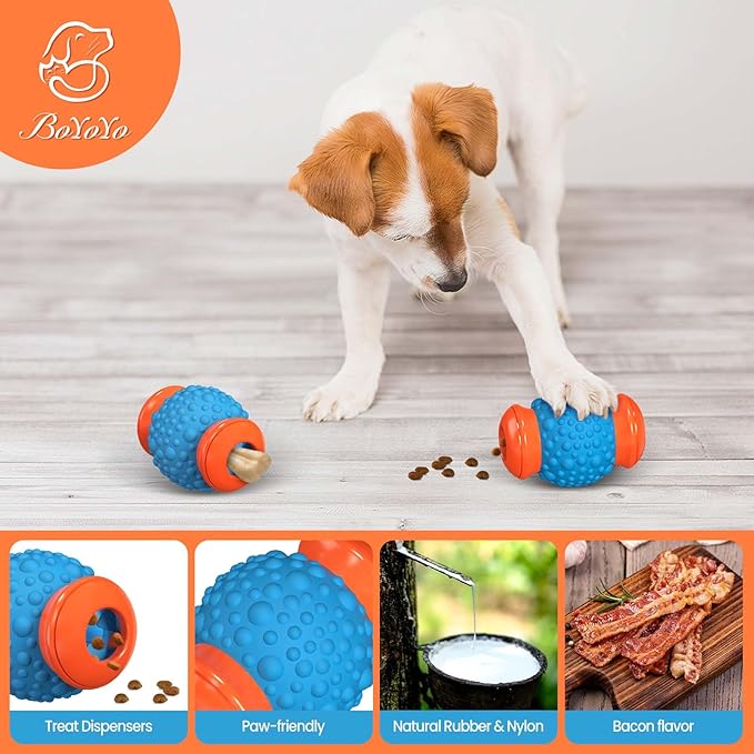 Interactive Dog Toys Treat Dispenser - Slow Puzzle Feeder for Large Dogs, Mental Stimulation for Anxiety Relief & Boredom