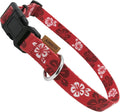 Dog Collar, Cute Floral Pattern, Soft and Adjustable Collar with Quick Release Buckle (L (Neck 16-28", Width 1"), Hawaiian Red)