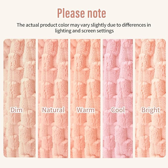 Water Resistant Blanket for Bed Couch Sofa, 60"x80" Reversible & Washable Microfiber Blanket, Queen Size Waterproof Throw, Pet Friendly & Leakproof (Peachy Pink/Peach Cream)