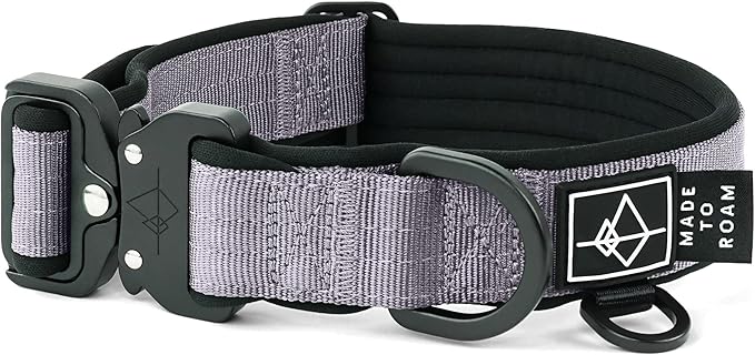 MADE TO ROAM Comfort Collar - Adjustable Nylon Dog Collar with Soft Comfortable Padding, Light Aviation Aluminum Metal Buckle for Small, Medium and Large Dogs (Montana Moonrise, Size 4)