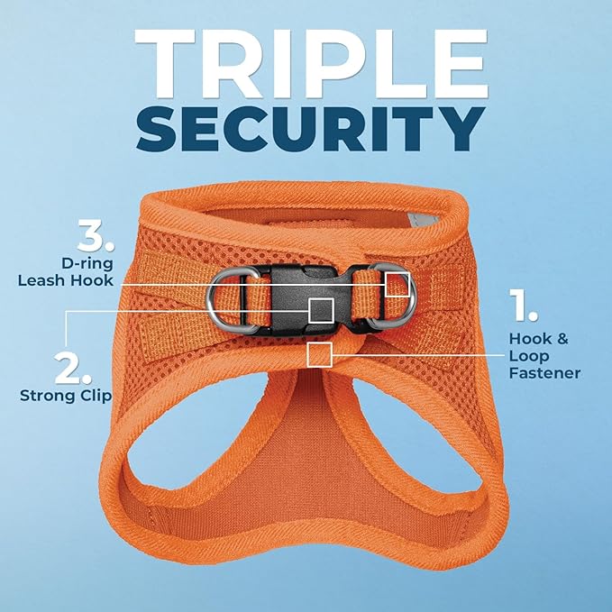 Voyager Step-in Pet Harness - All Weather Mesh, Adjustable Step in Harness for Cats and Dogs by Best Pet Supplies - 307S Orange, XXS