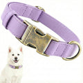 Dog Collars for Small Dogs Silicone Leather Dog Collars Soft Flexible Waterproof Odor-Proof Durable Thick Classic Adjustable Pet Puppy Collar (Purple, Large (14.5-24" Neck))