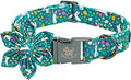 Elegant little tail Easter Dog Collar, Bunny Print Puppy Collar with Flower Girl Boy Pet Collars Flower Spring Holiday Pet Collar Adjustable Dog Collars for Large Puppy