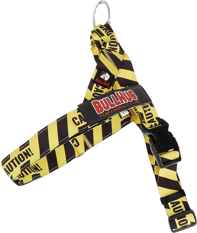 BULLHUG Adjustable Dog Harness– No Pull, No Choke – for English Bulldogs, French Bulldogs, Pugs & Broad-Chested Breeds – Easy, Safe Walks (Caution, Medium)