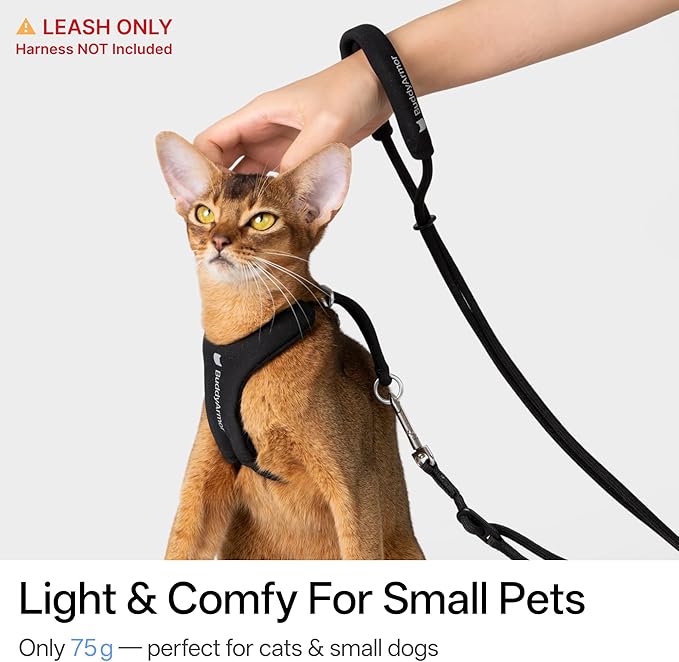 Hands Free Cat Leash Lightweight 4.1-7.2FT Adjustable Durable Rope Leash with Padded Handle, Versatile Crossbody Waist Lead for Cats Puppy ≤26lbs Outdoor Walking (Olive, S)