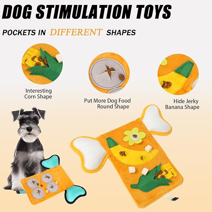 Melede Dog Puzzle Toy, Tough Plush and Nylon Fabric Puzzle Dog Toy, Stimulating Dog Toys, Dog Squeak Toys