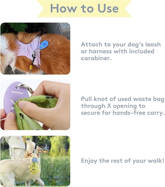 Dog Poop Bag Holder Charm Duo – Hands-Free Carry of Used Poop Bag, Durable Eco-Friendly Silicone Dog Walking Accessory with Carabiner Clip, Blush Pink & Lavender - 2 charms included