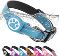 Airtag Dog Collar with Waterproof AirTag Holder & Anti-Lost QR Code, Reflective, Soft Padded & Safety Locking Buckle | Fit Large Dogs (Blue L(15.7"-23.6"))