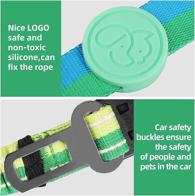 ‌EVERKING 6ft Hands-Free Dog Leash - 6-in-1 Adjustable with 360° Rotating Buckle, Night Reflective & Shock Absorbing for Large/Small Dogs (Up to 120lbs) (Green)