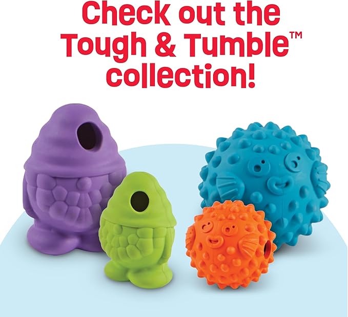 Brightkins Tough & Tumble Treat Dispenser Large Pufferfish - Interactive Dog Puzzle Toy for All Breeds, Enrichment Gifts for Puppies