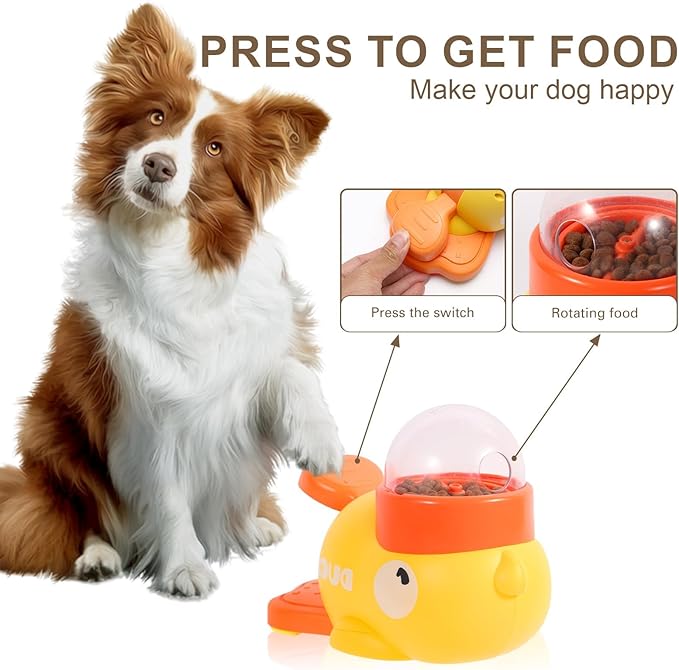 Duck Treat Dispenser, Dog Food Dispenser Toy, 2-in-1 Dog Interactive Slow Feeder Pet Food Puzzle Toy, Slow Feeder Cat Bowls, Cat Enrichment Toys Mentally Stimulation Toys for Training (1pc)